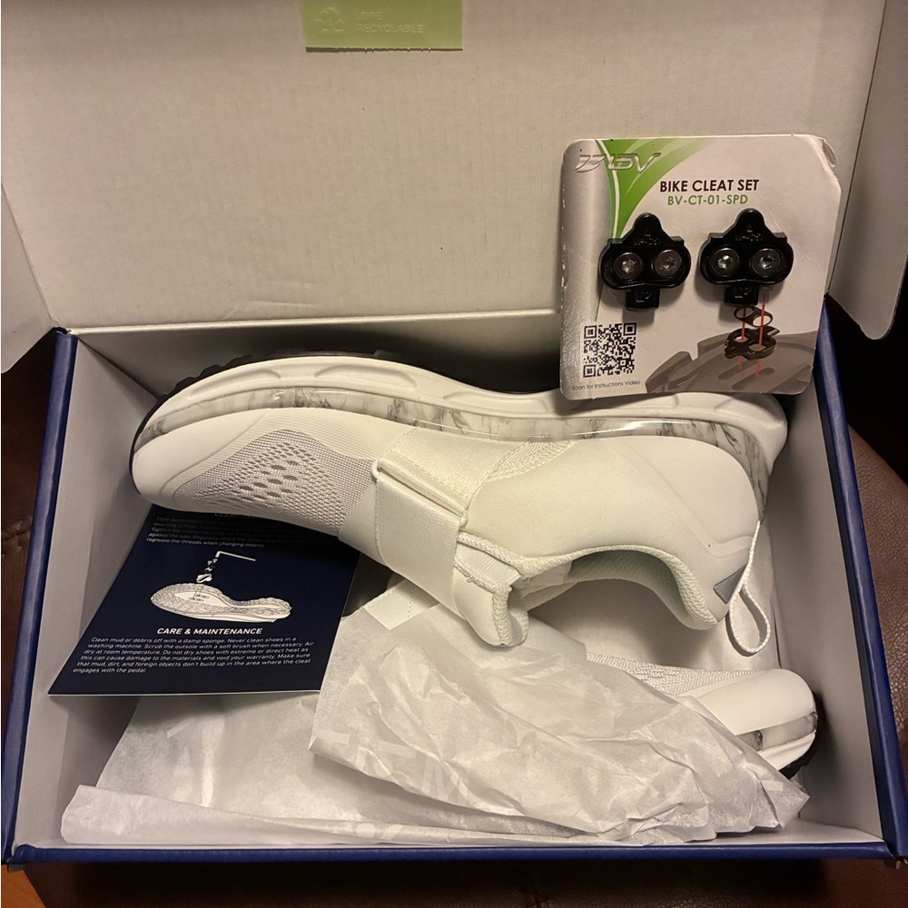 Premium White Athletic Cycling Shoes